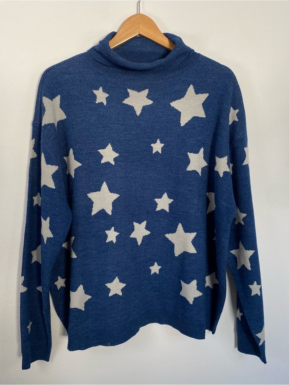 Coraline Blue White Stars Turtleneck Oversized Sweater Laika 2022 Womens XL